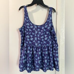 American Eagle Outfitters Blue and Purple Floral Dress